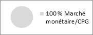 Diagramme circulaire de répartition de l'actif montrant 100 % du marché monétaire/CPG